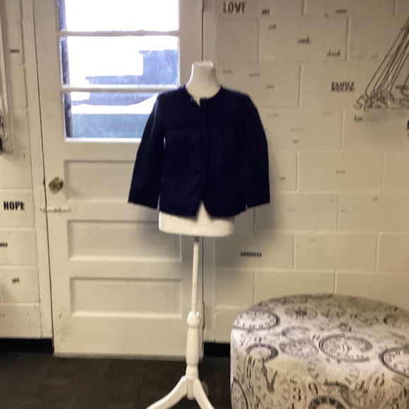 Talbots Denim Jacket. Size 6 rich navy blue detailed jacket blazer - Picture 4 of 7